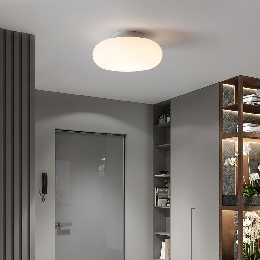 Opal Glass Ellipsoid Flush Mount Ceiling Light