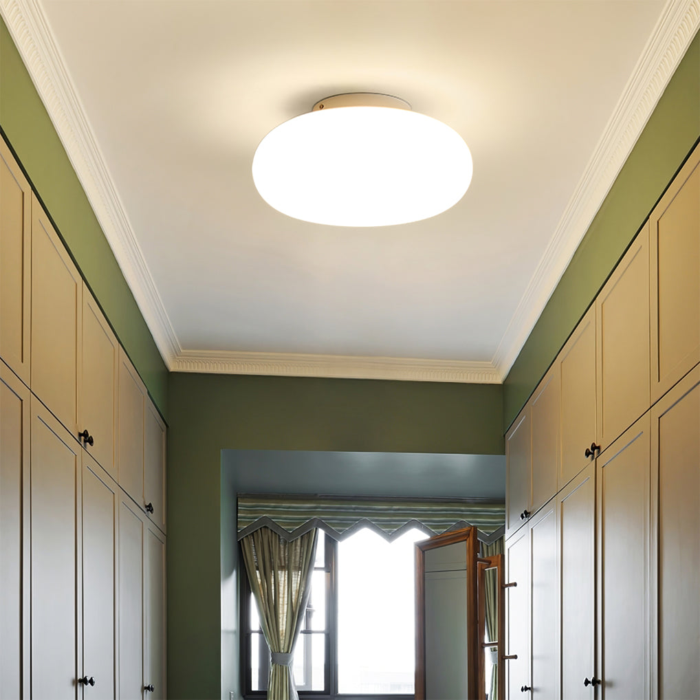 Opal Glass Ellipsoid Flush Mount Ceiling Light