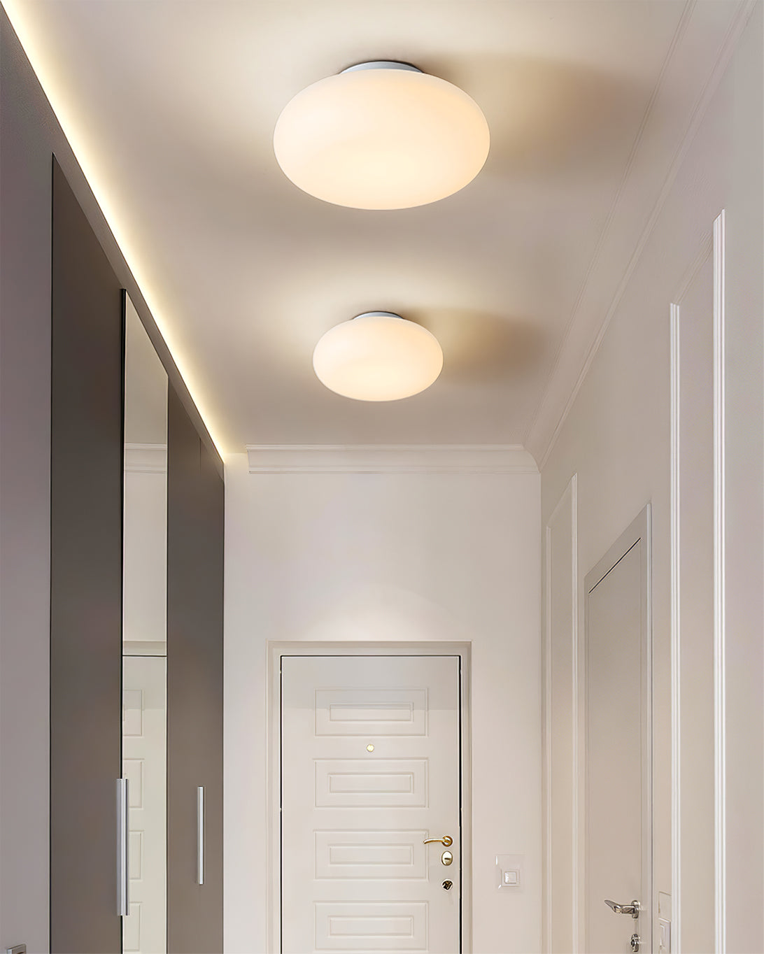Opal Glass Ellipsoid Flush Mount Ceiling Light