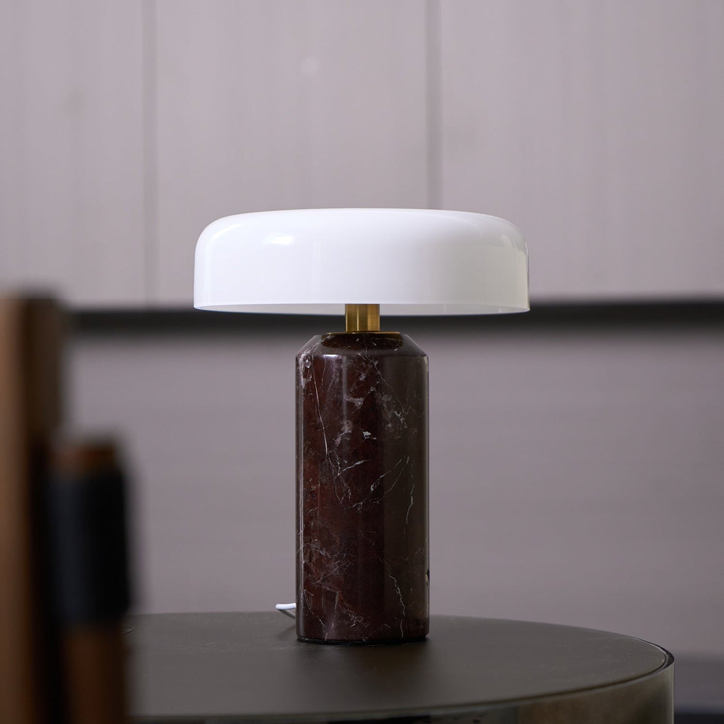 Marble and Glass Cordless Table Lamp