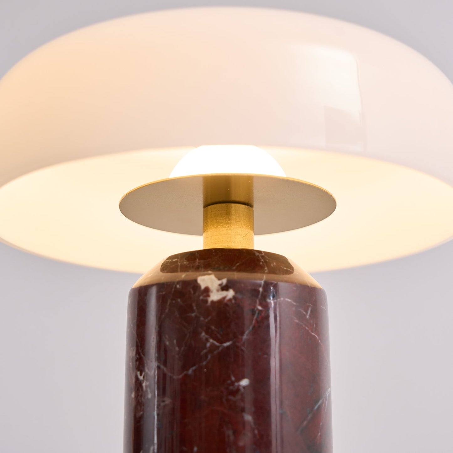 Marble and Glass Cordless Table Lamp