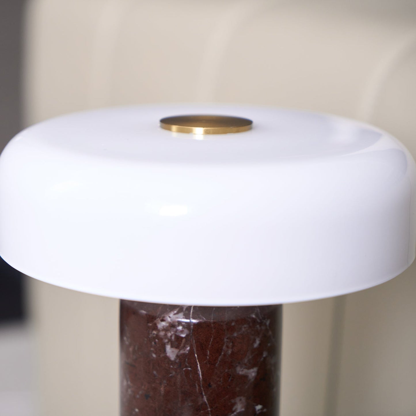 Marble and Glass Cordless Table Lamp
