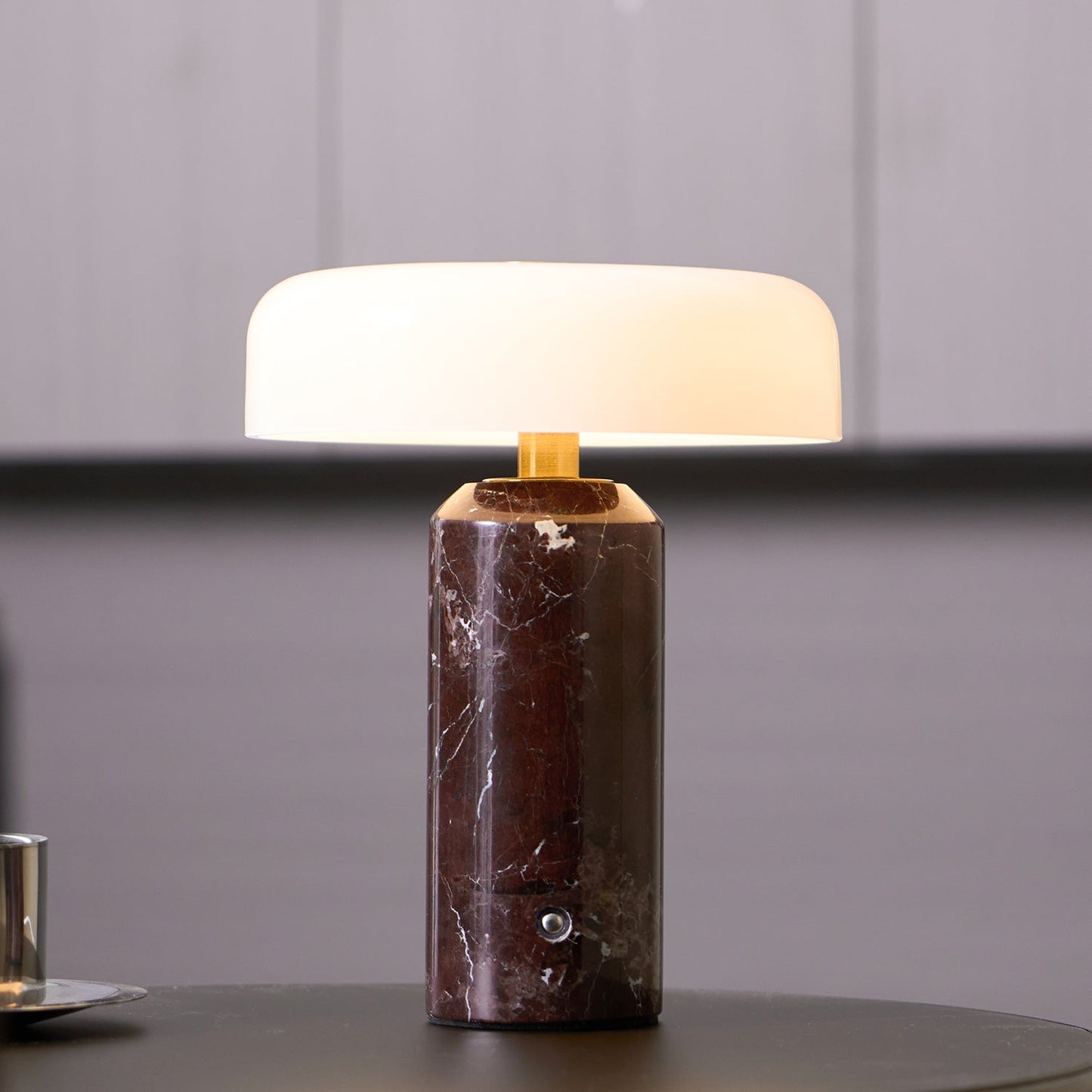 Marble and Glass Cordless Table Lamp