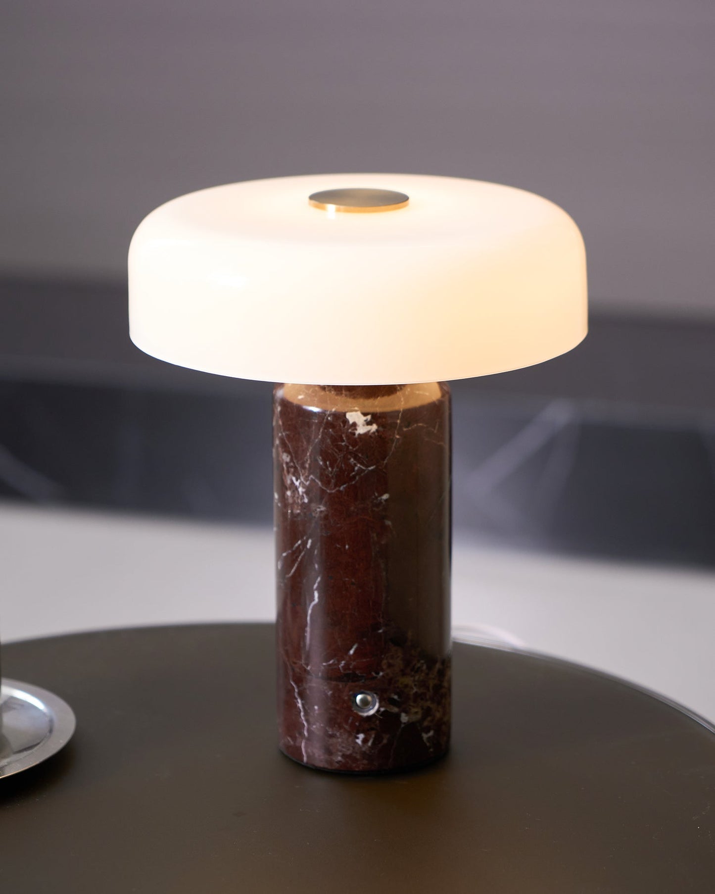 Marble and Glass Cordless Table Lamp