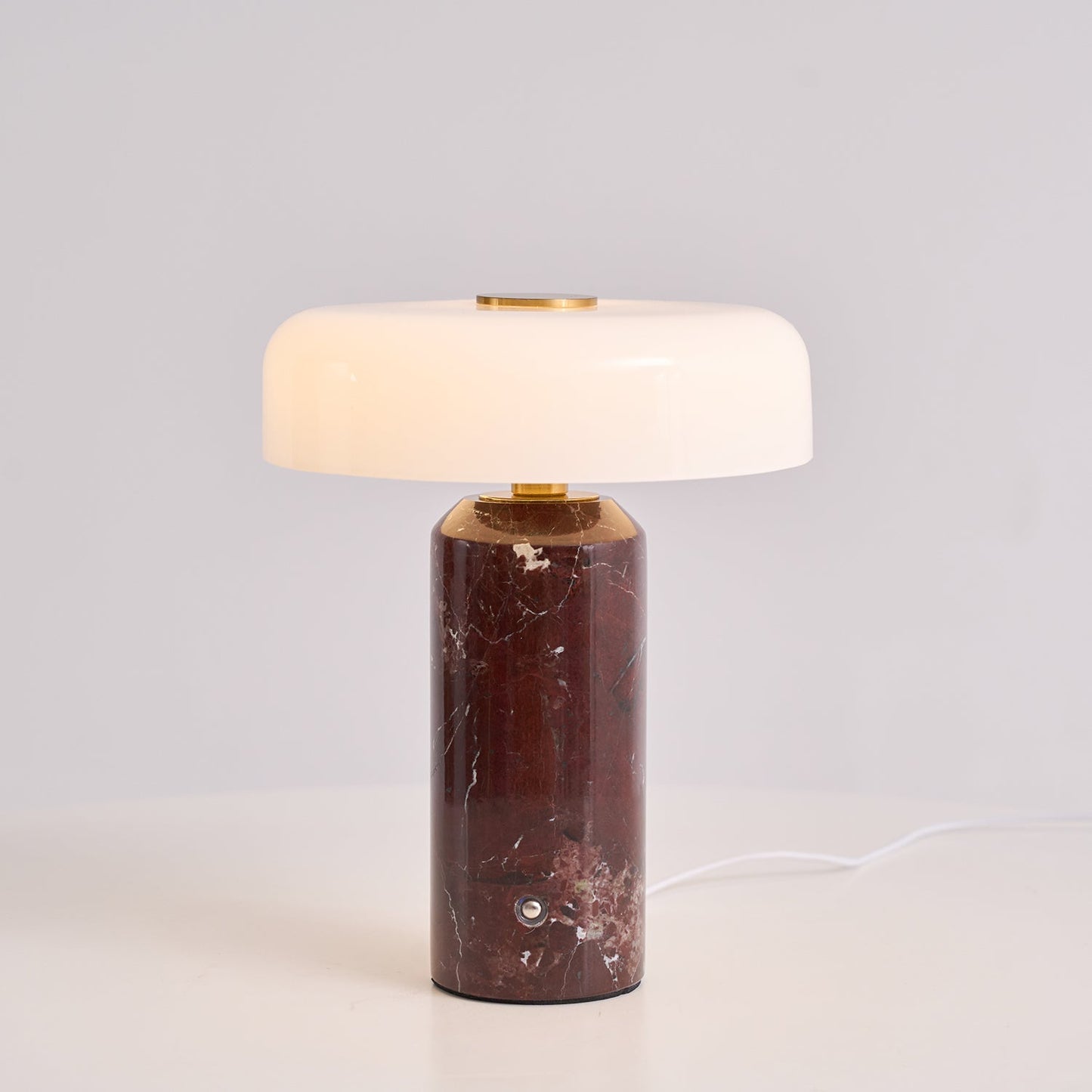 Marble and Glass Cordless Table Lamp