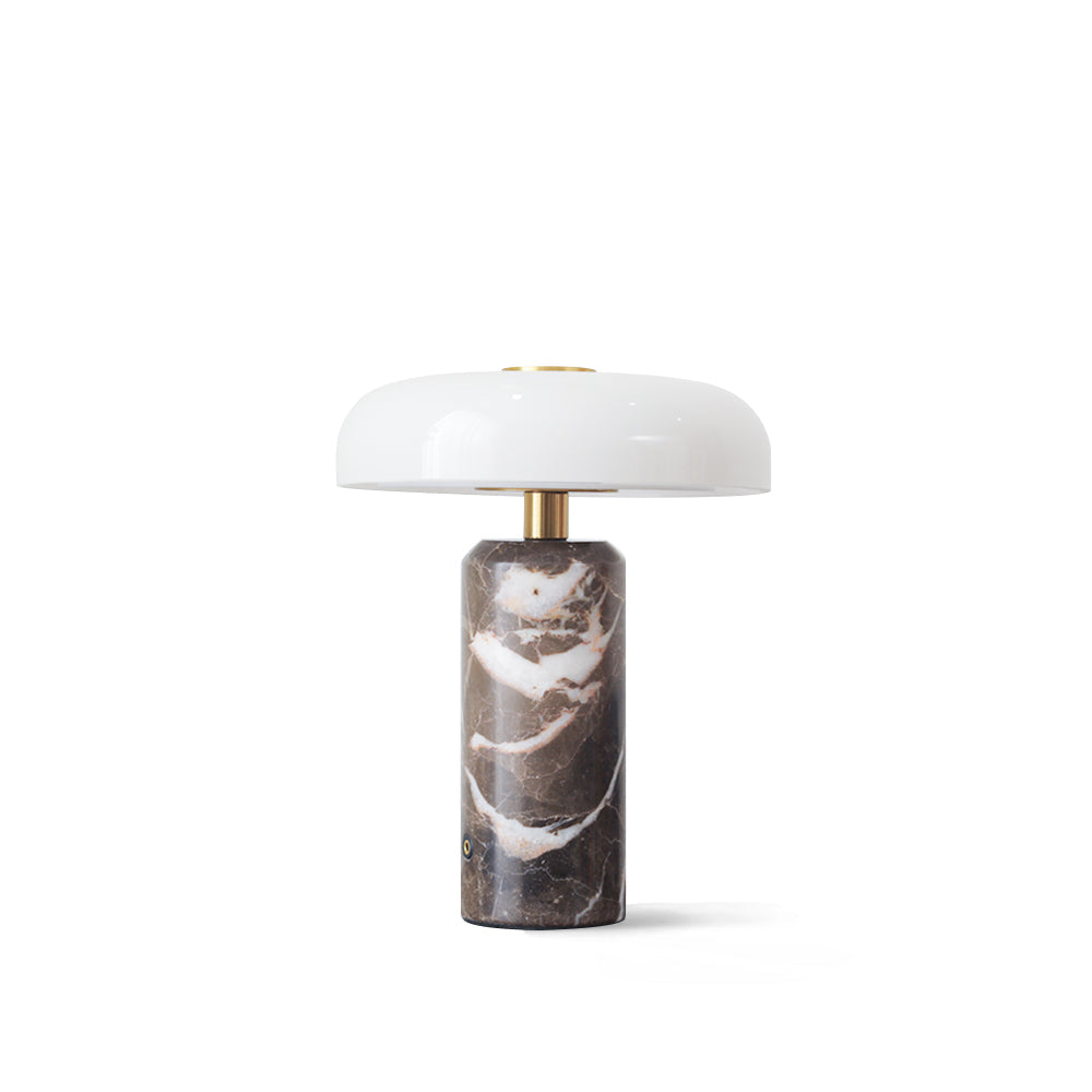Marble and Glass Cordless Table Lamp