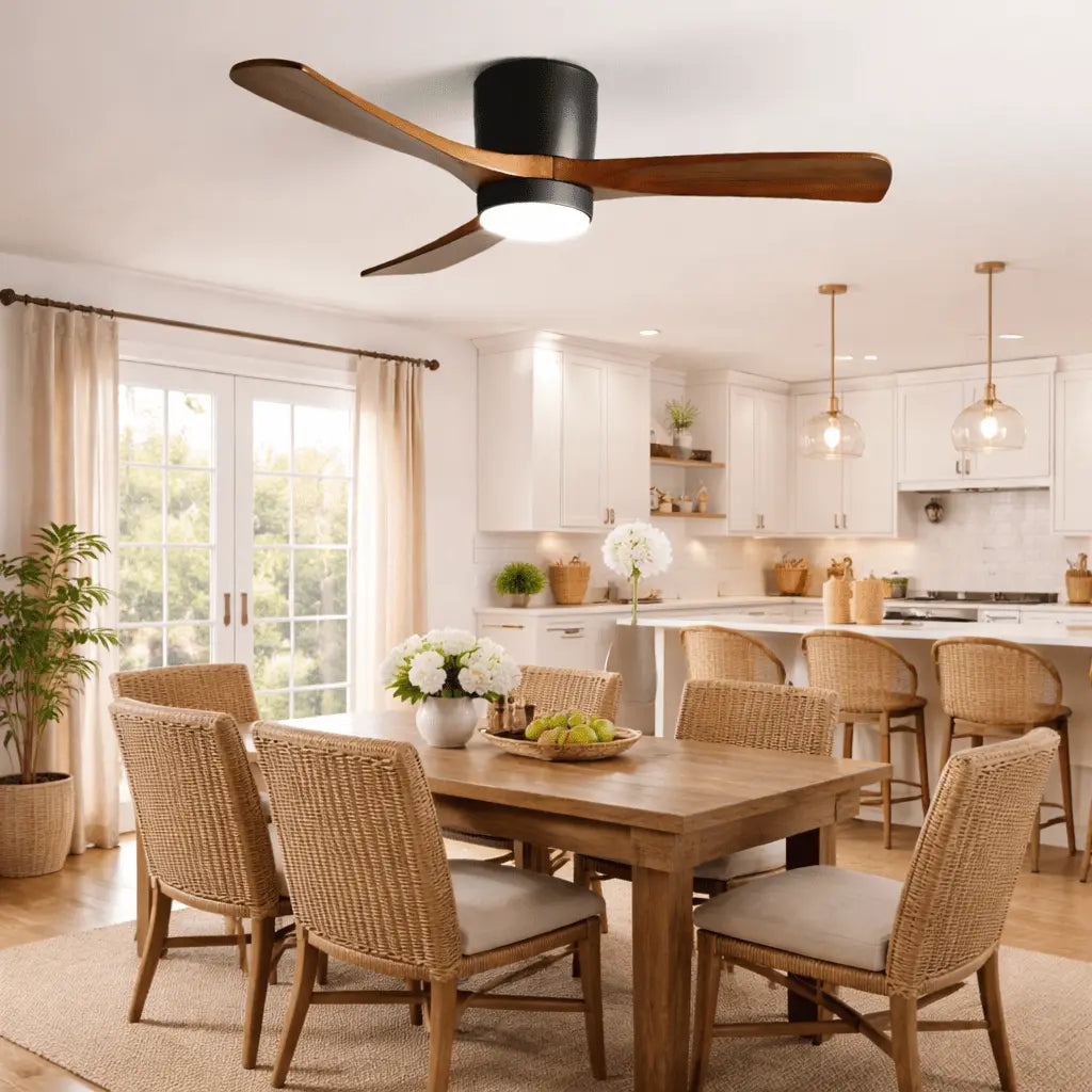 Nordic Wooden Ceiling Fan Light Erbstuk