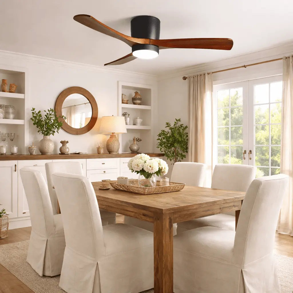 Nordic Wooden Ceiling Fan Light Erbstuk