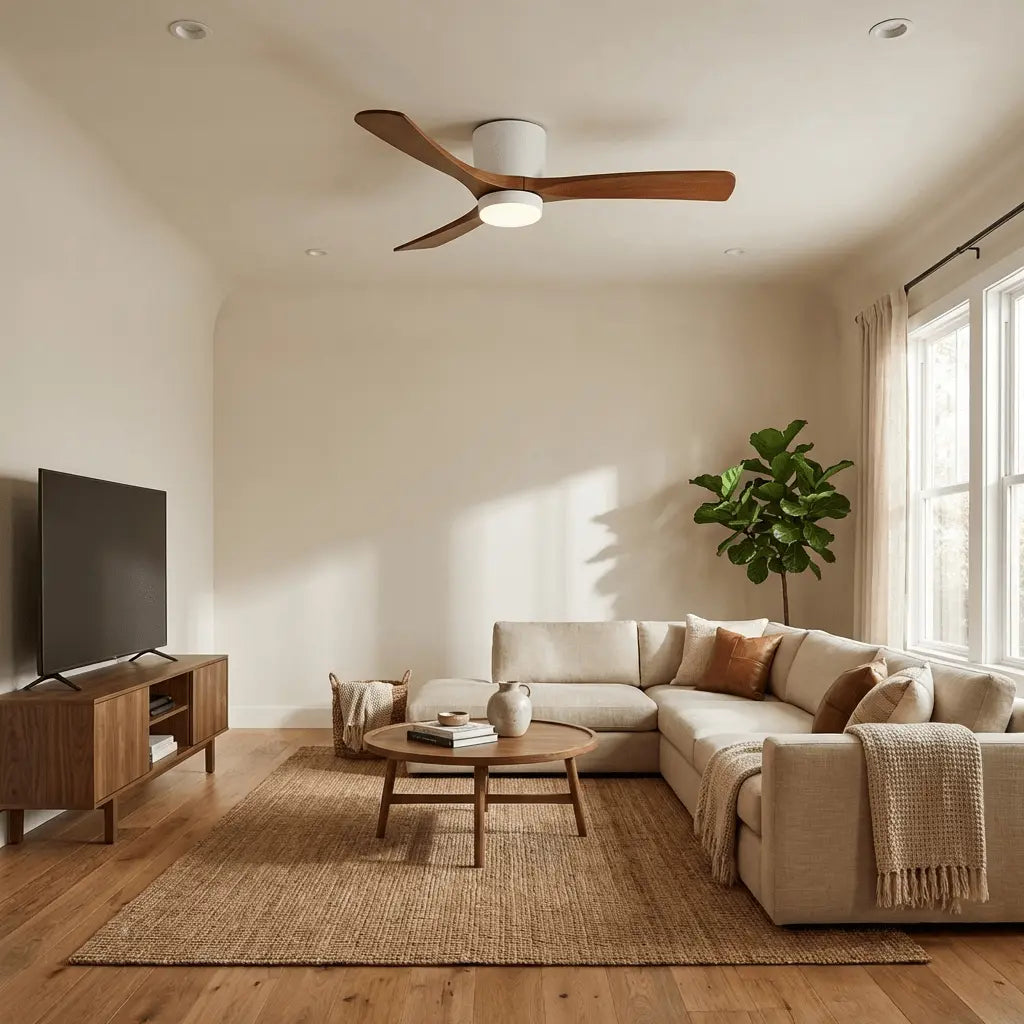 Nordic Wooden Ceiling Fan Light Erbstuk