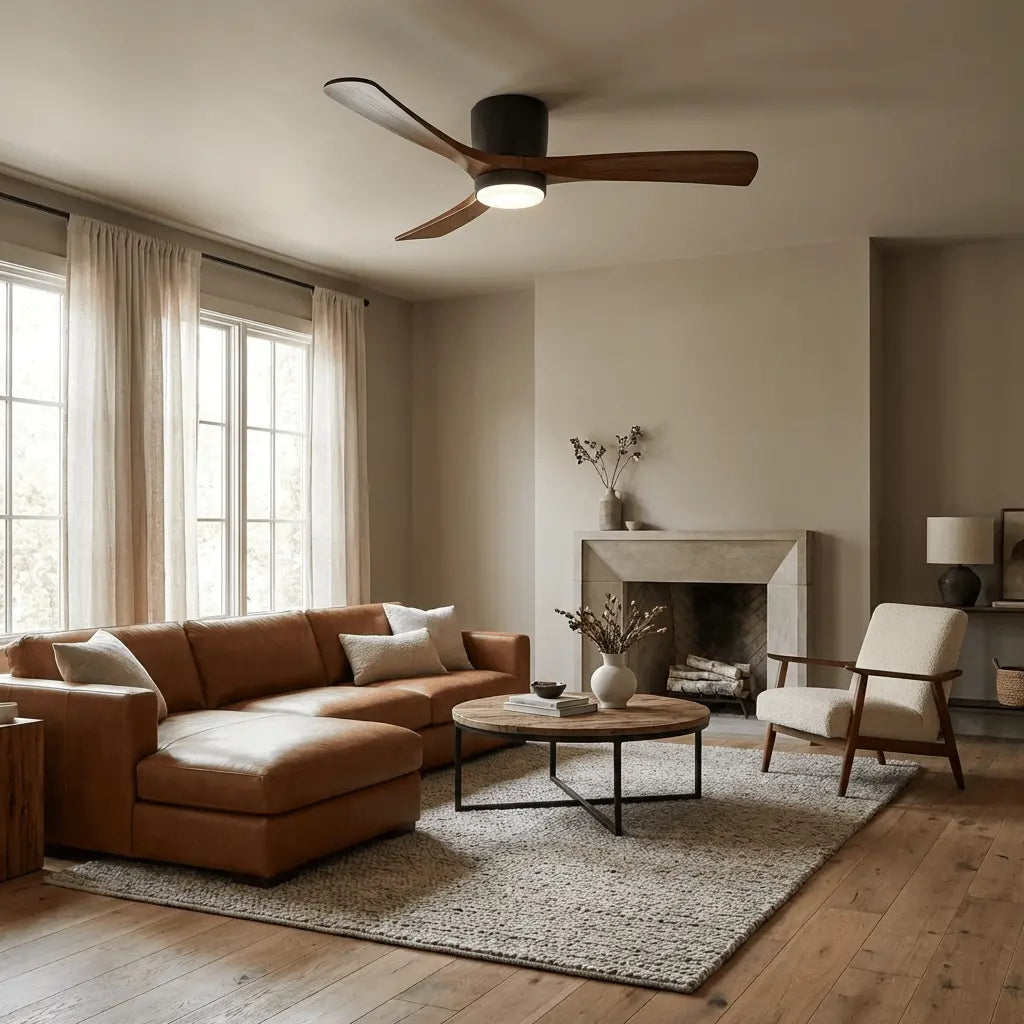 Nordic Wooden Ceiling Fan Light Erbstuk