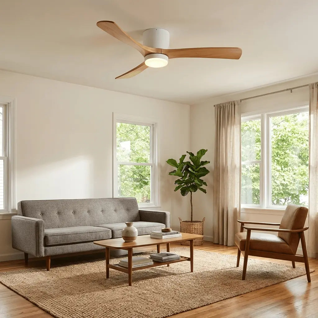 Nordic Wooden Ceiling Fan Light Erbstuk
