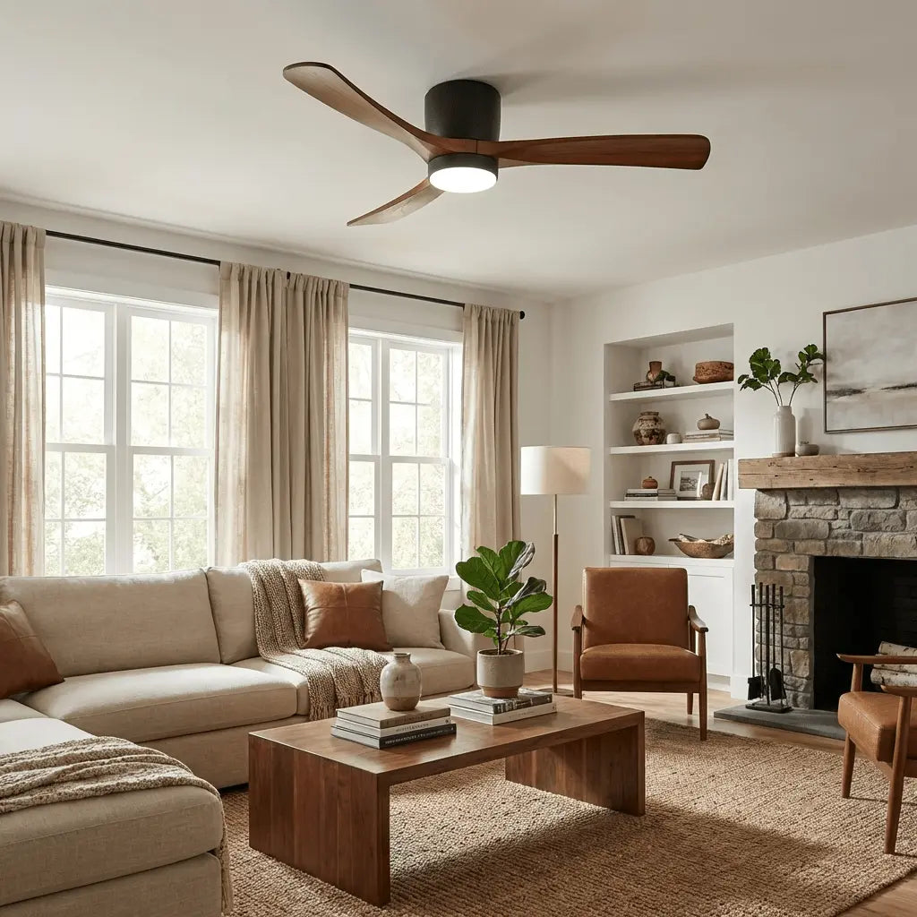 Nordic Wooden Ceiling Fan Light Erbstuk