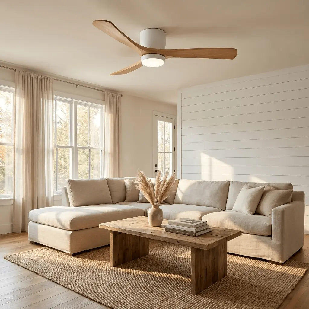 Nordic Wooden Ceiling Fan Light Erbstuk