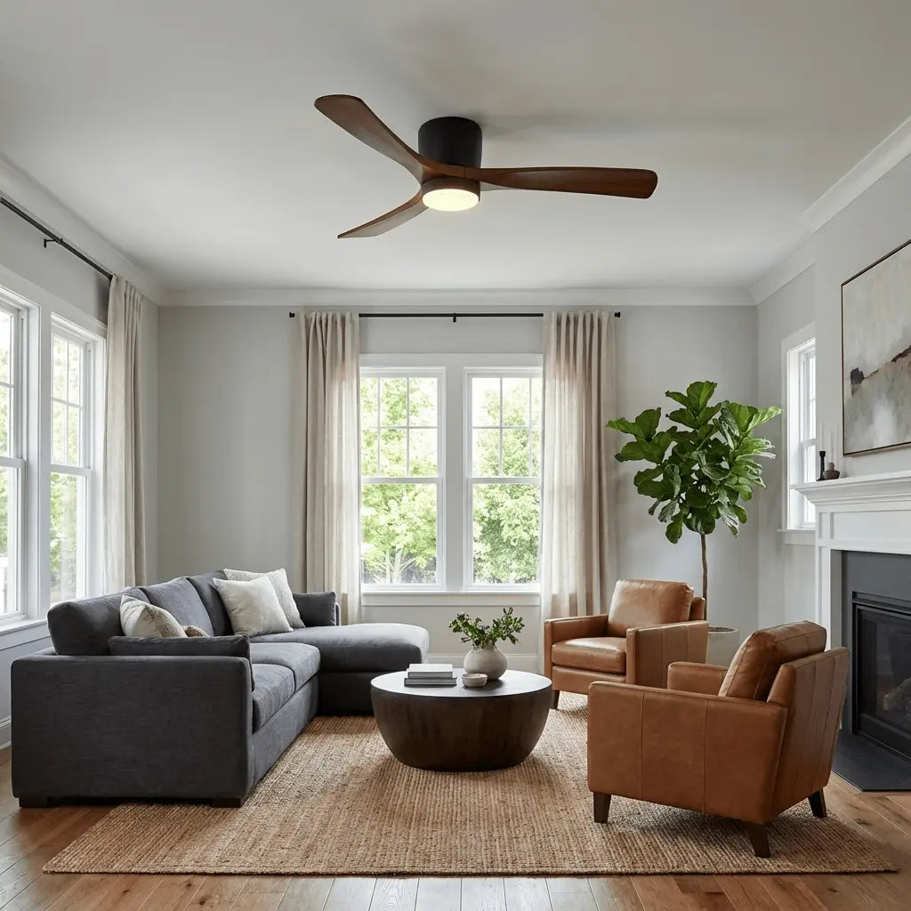 Nordic Wooden Ceiling Fan Light Erbstuk
