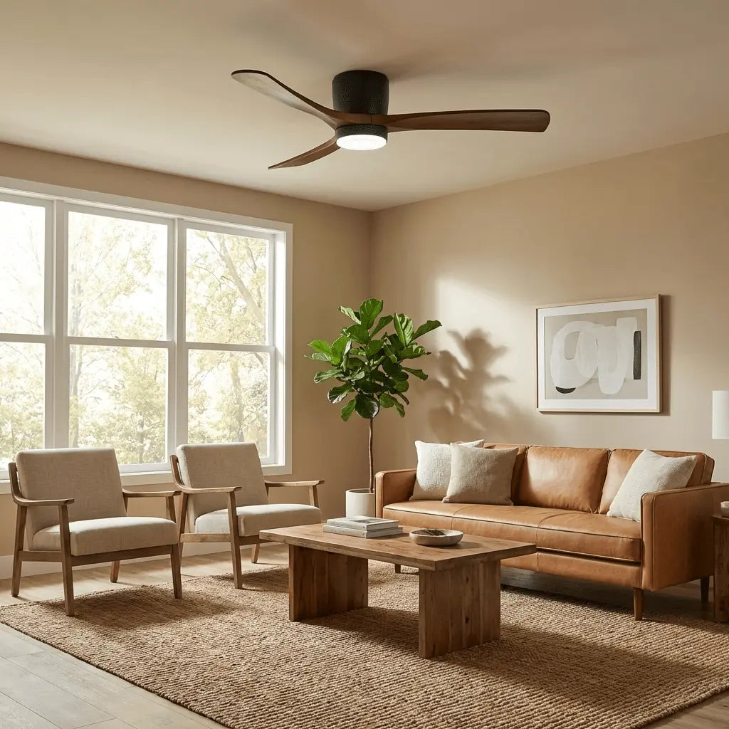 Nordic Wooden Ceiling Fan Light Erbstuk