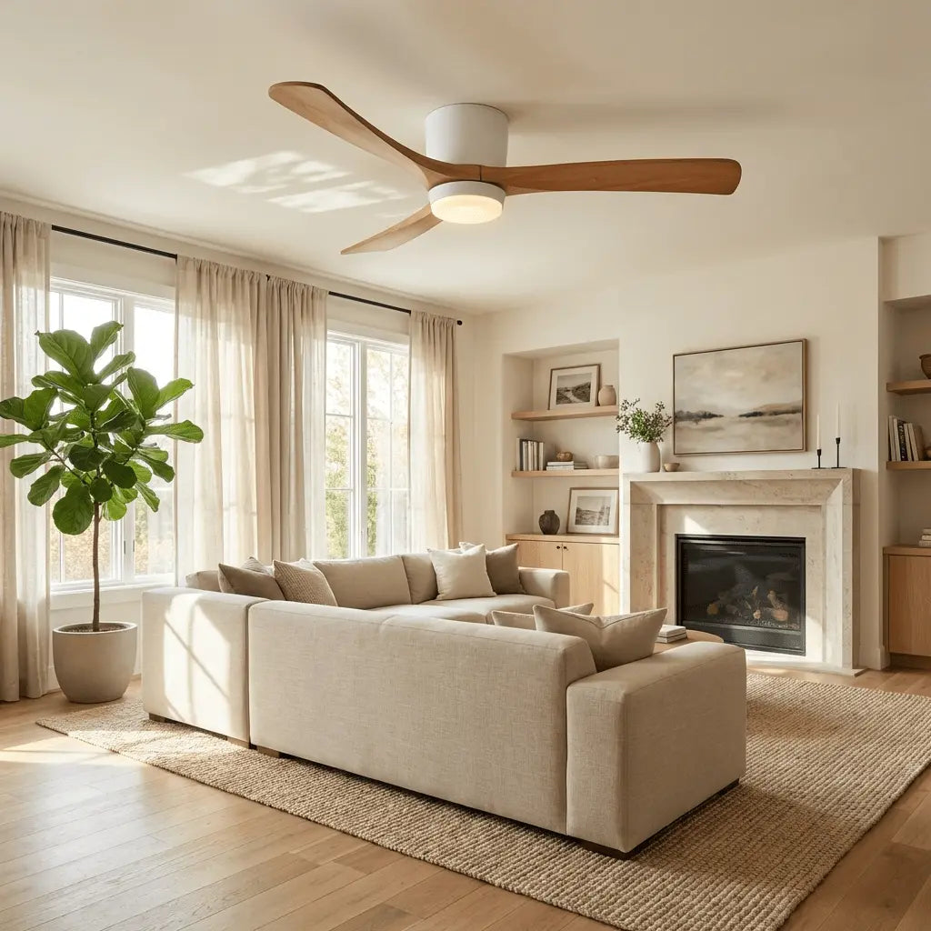 Nordic Wooden Ceiling Fan Light Erbstuk