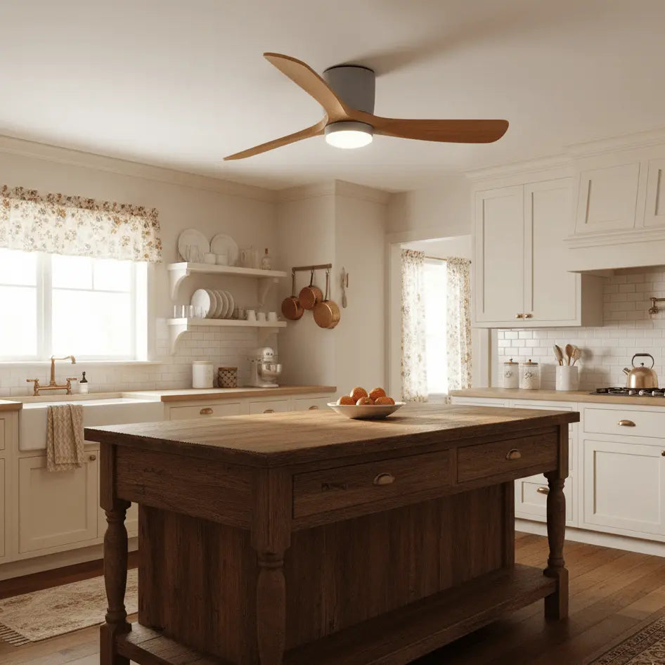 Nordic Wooden Ceiling Fan Light Erbstuk