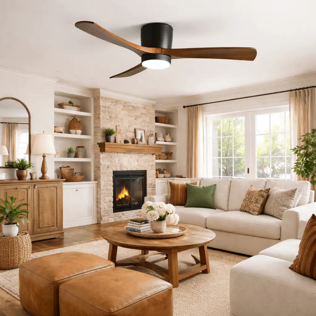 Nordic Wooden Ceiling Fan Light Erbstuk