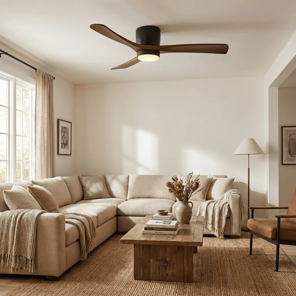 Nordic Wooden Ceiling Fan Light Erbstuk