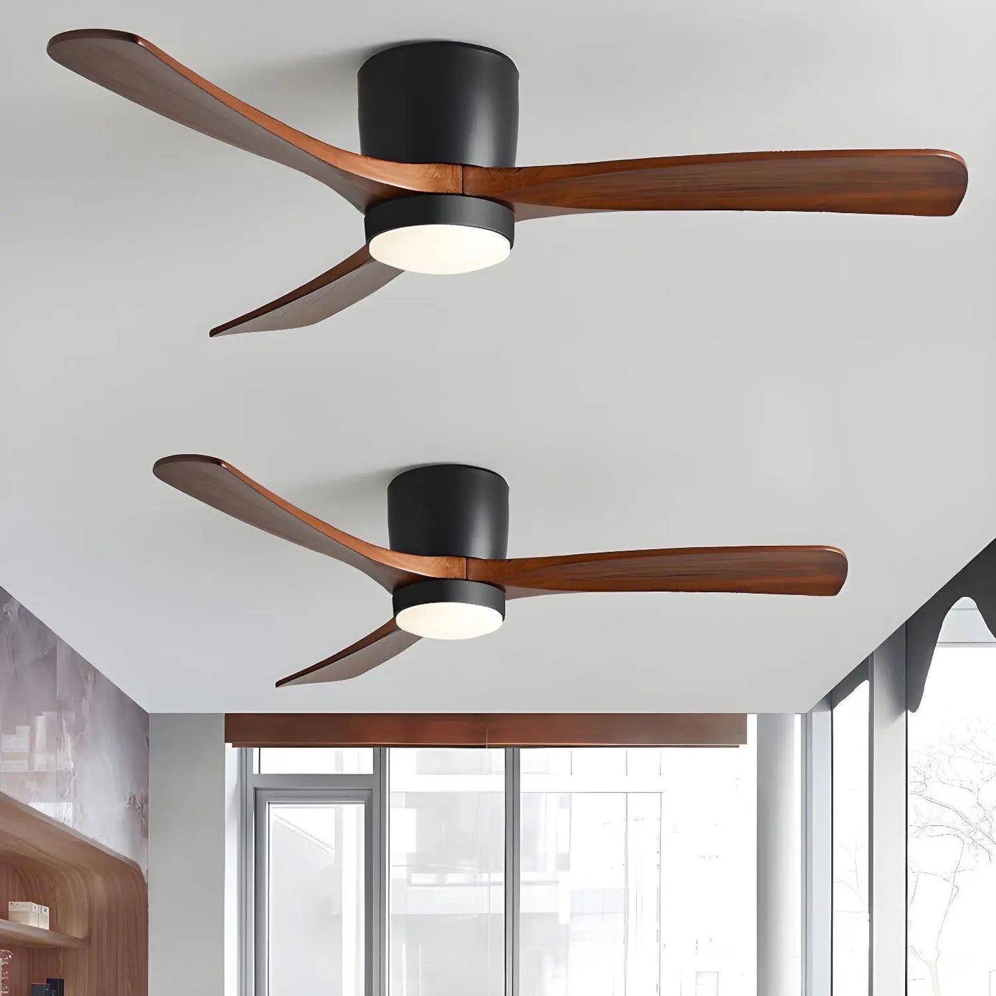Nordic Wooden Ceiling Fan Light Erbstuk