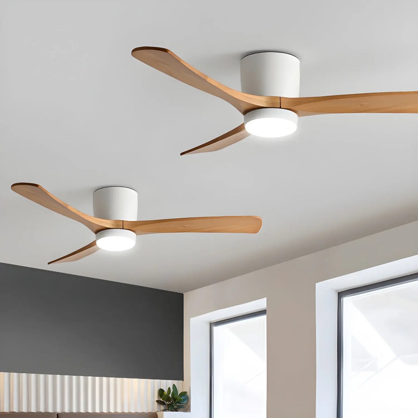 Nordic Wooden Ceiling Fan Light Erbstuk