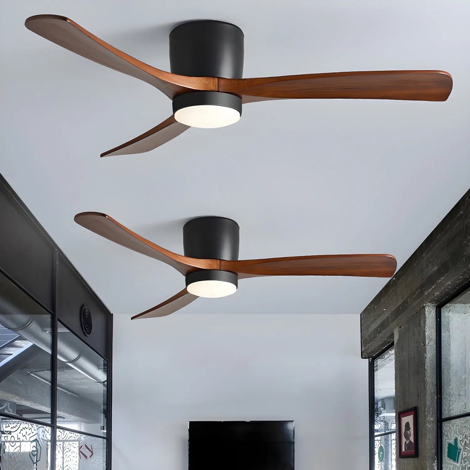 Nordic Wooden Ceiling Fan Light Erbstuk