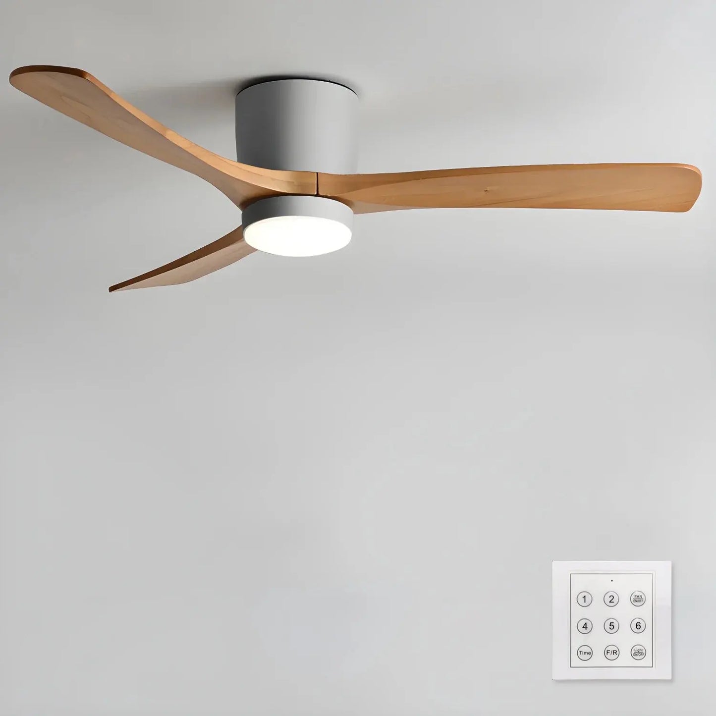 Nordic Wooden Ceiling Fan Light Erbstuk