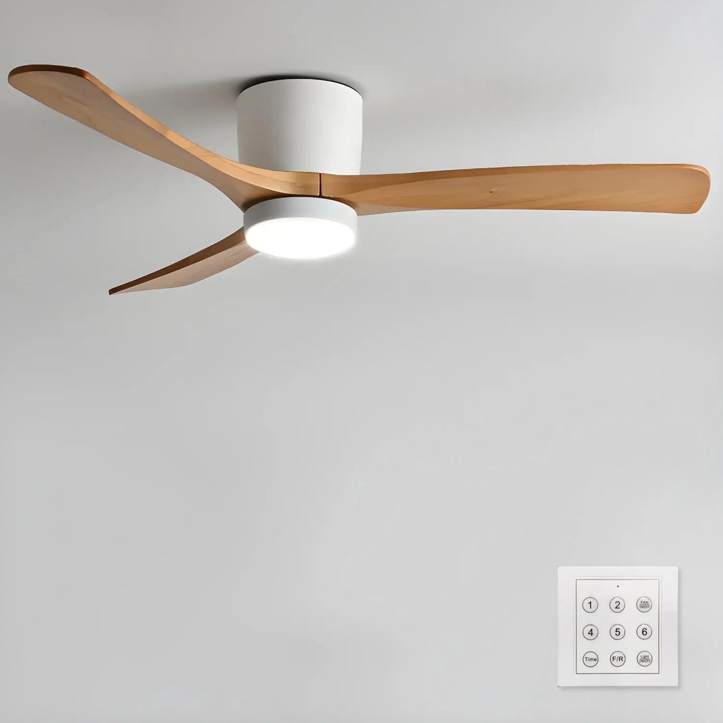 Nordic Wooden Ceiling Fan Light Erbstuk