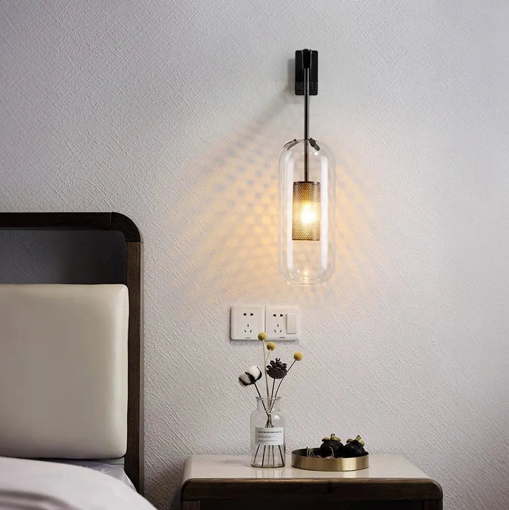 Chiswick Glass Shade Short Arm Wall Light Erbstuk