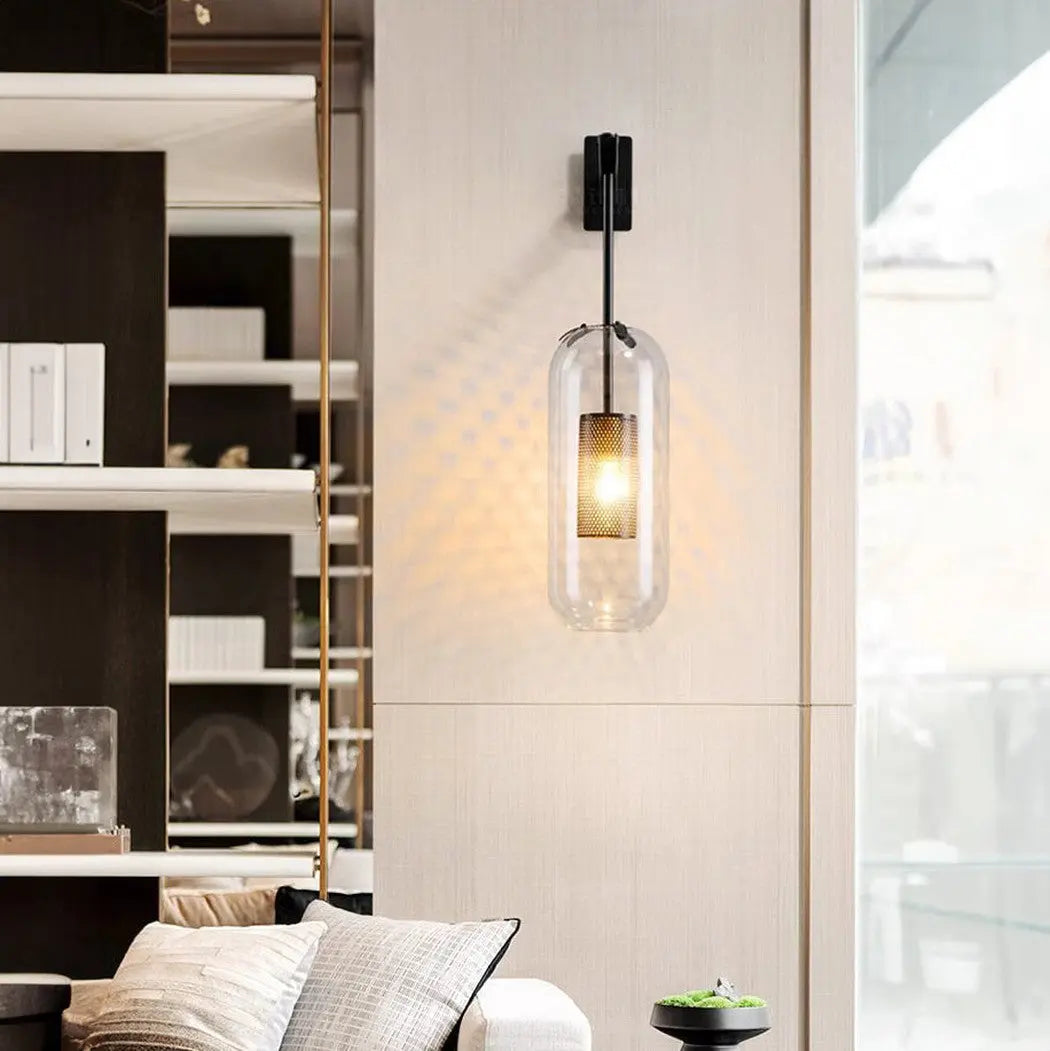 Chiswick Glass Shade Short Arm Wall Light Erbstuk