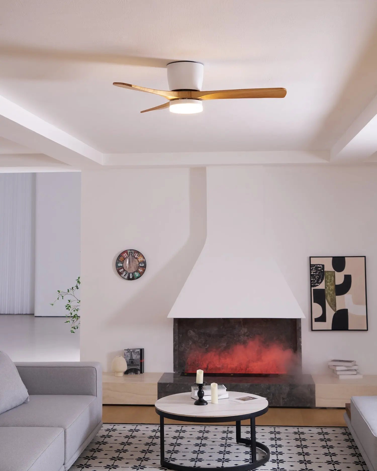Nordic Wooden Ceiling Fan Light Erbstuk