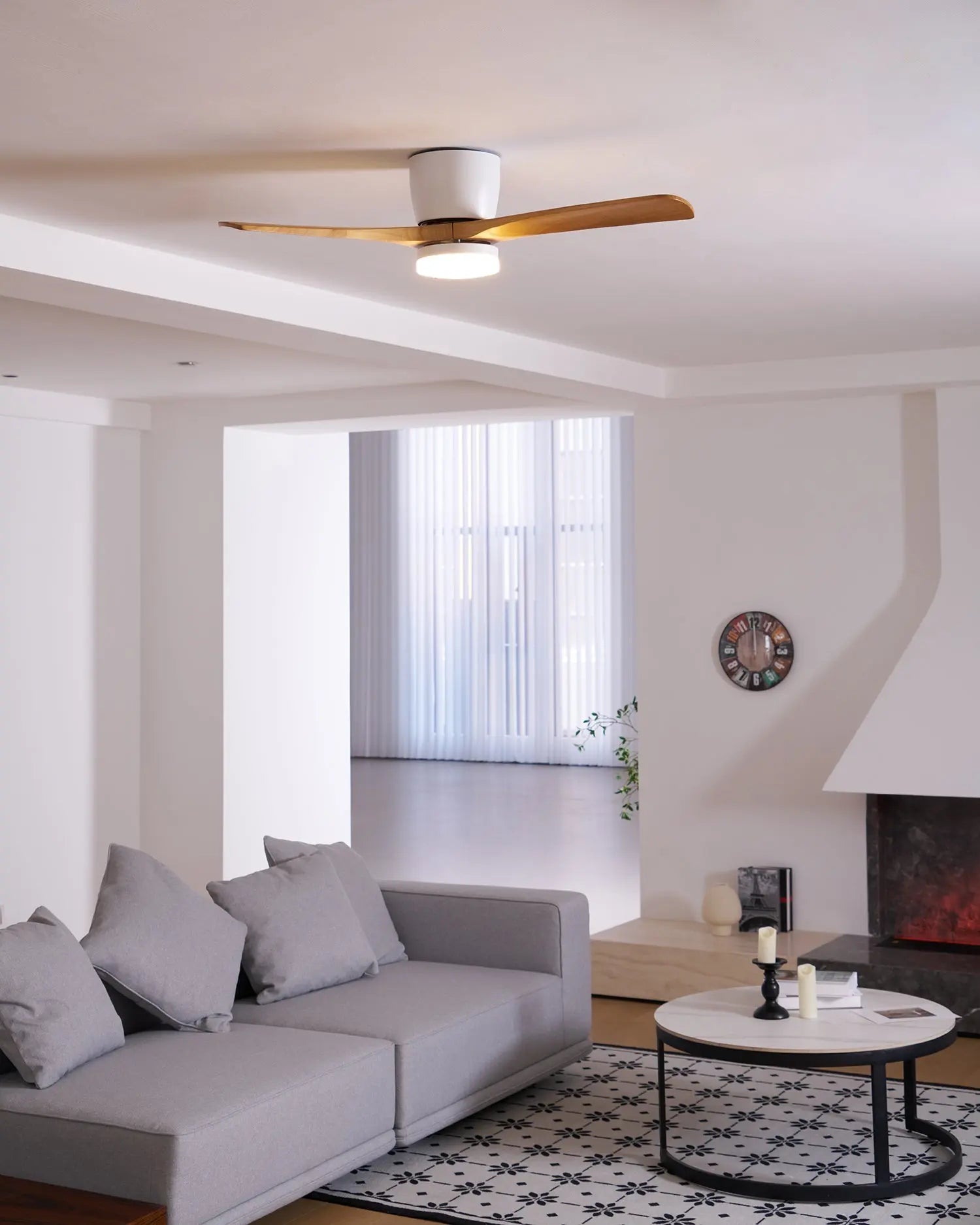Nordic Wooden Ceiling Fan Light Erbstuk