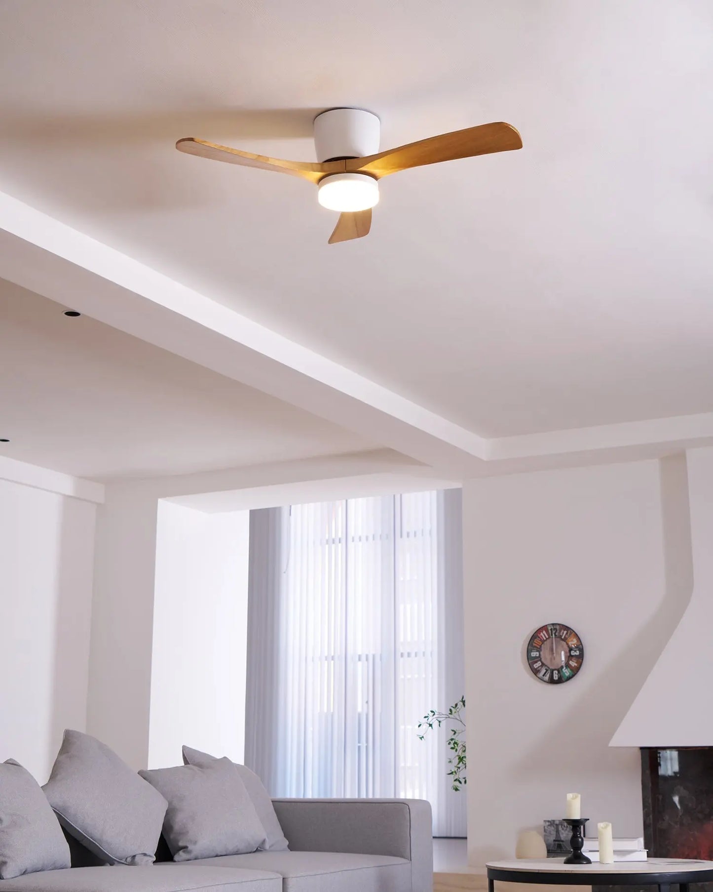 Nordic Wooden Ceiling Fan Light Erbstuk