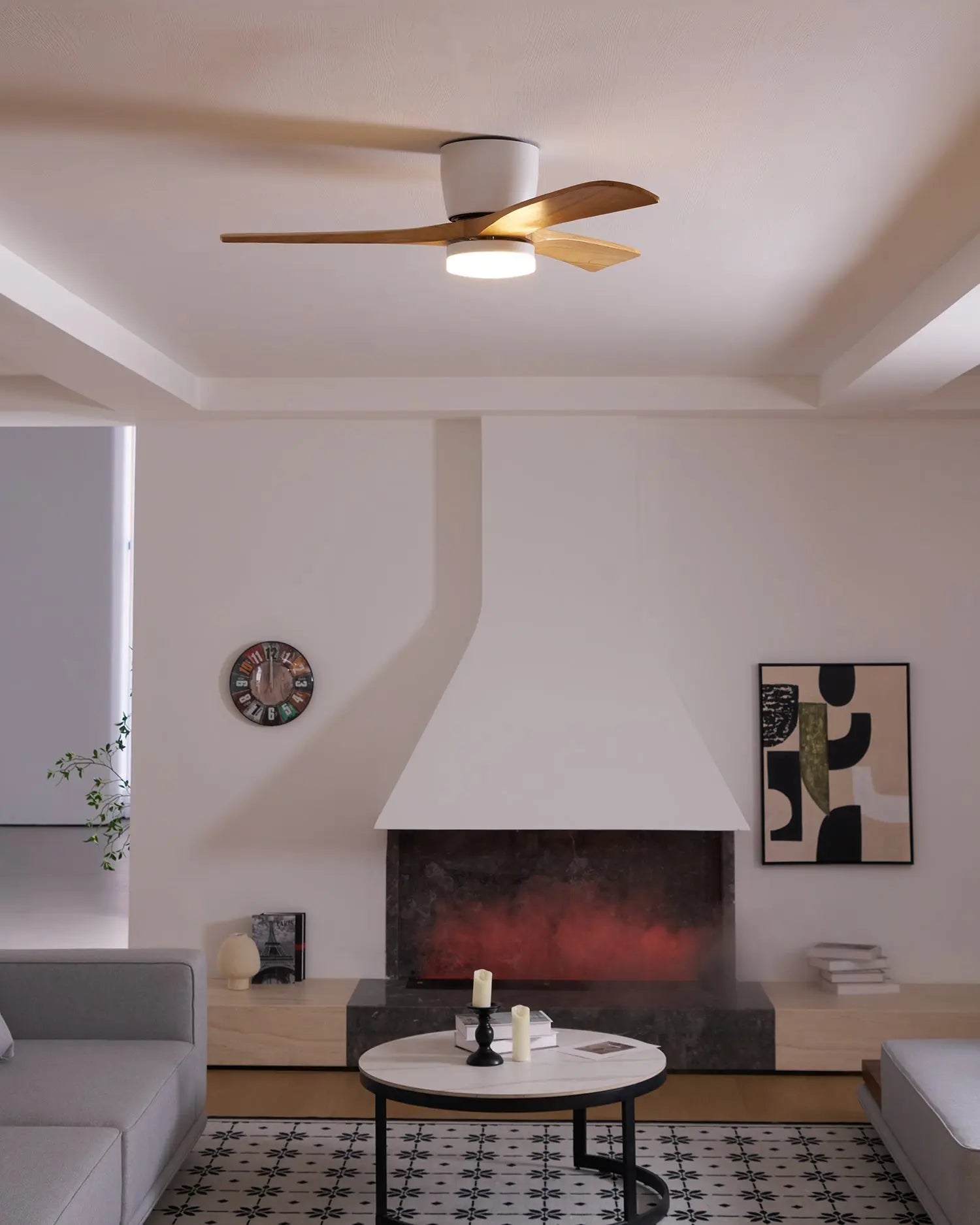 Nordic Wooden Ceiling Fan Light Erbstuk