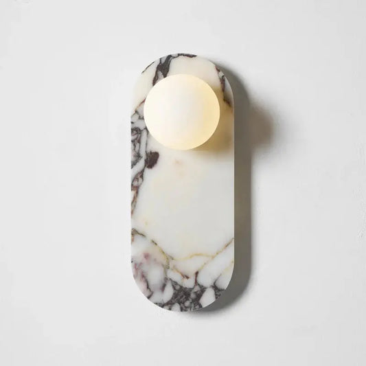 Aria Marble Wall Lamp — Modular Stone Sconce with Opaline Glass Globes Erbstuk