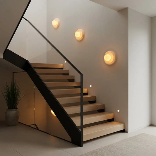 Natural Stone Wall Sconce — Round Designer Wall Sconce Fixture, Each Piece One-of-a-Kind — Wall Lights for Bedroom, Wall Lights for Living Room — Indoor Wall Lamp for Hallway and Den/Study Erbstuk