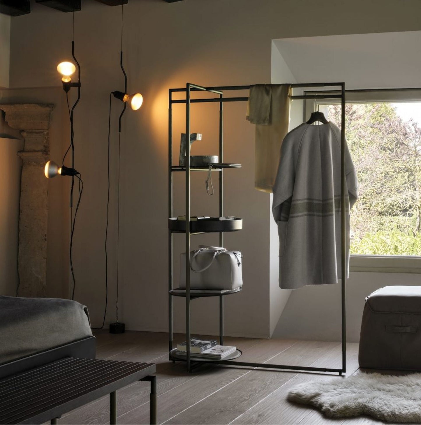 Adjustable Tension Rod Floor to Ceiling Lamp