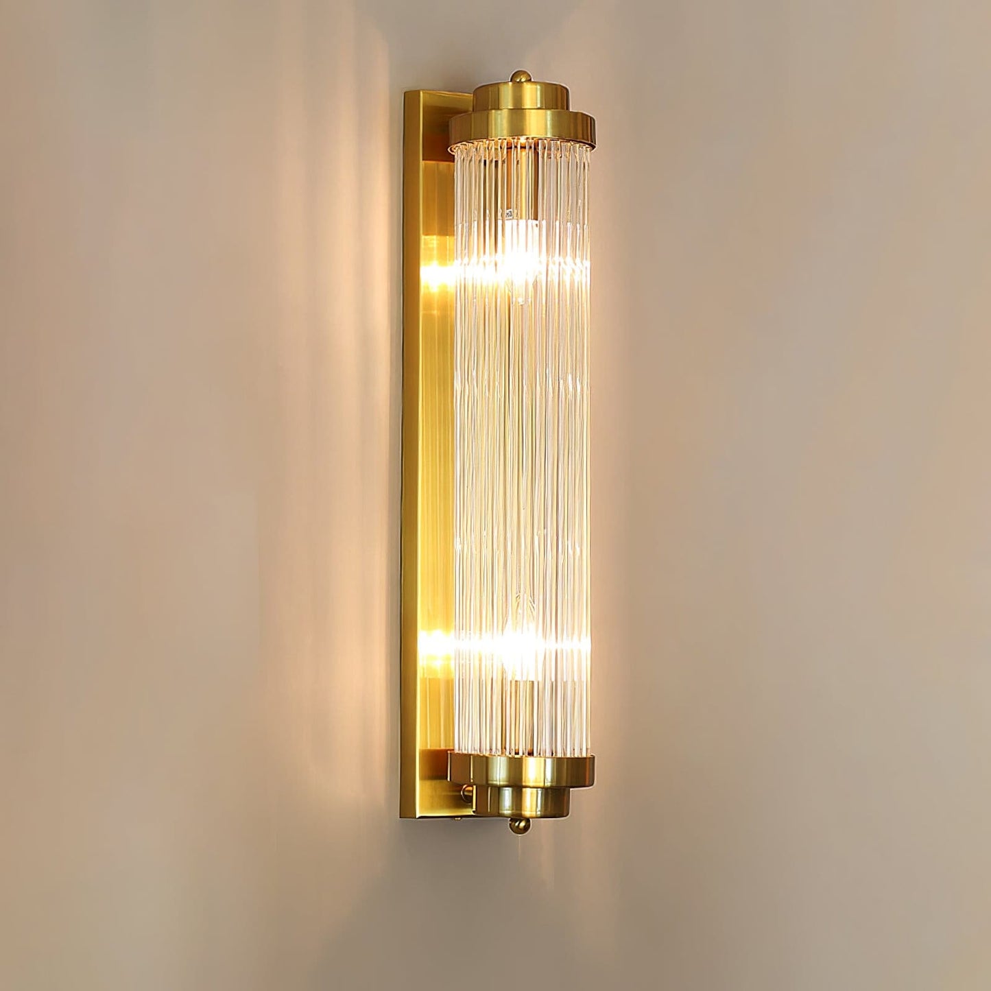 Reeded Glass Column Wall Sconce