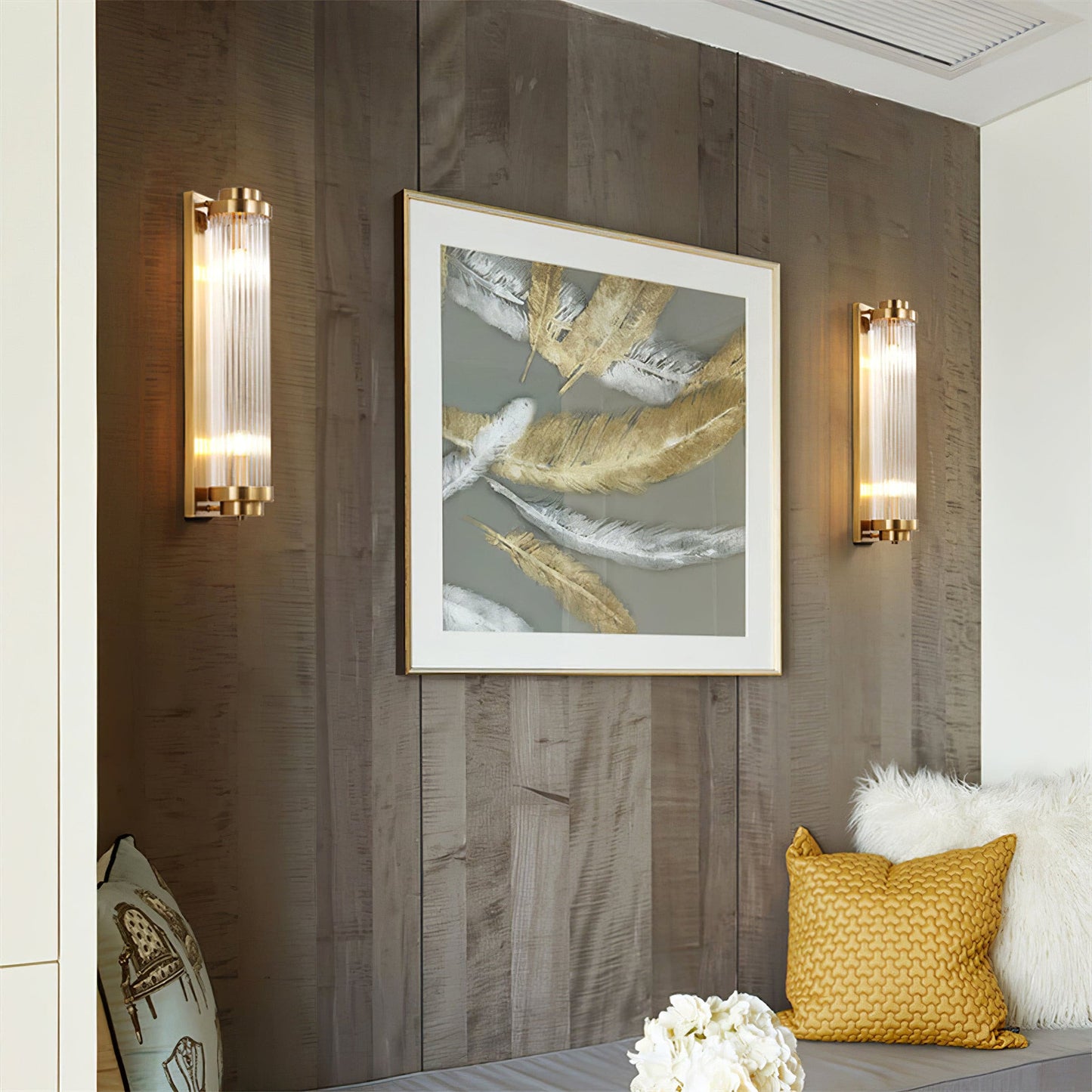 Reeded Glass Column Wall Sconce