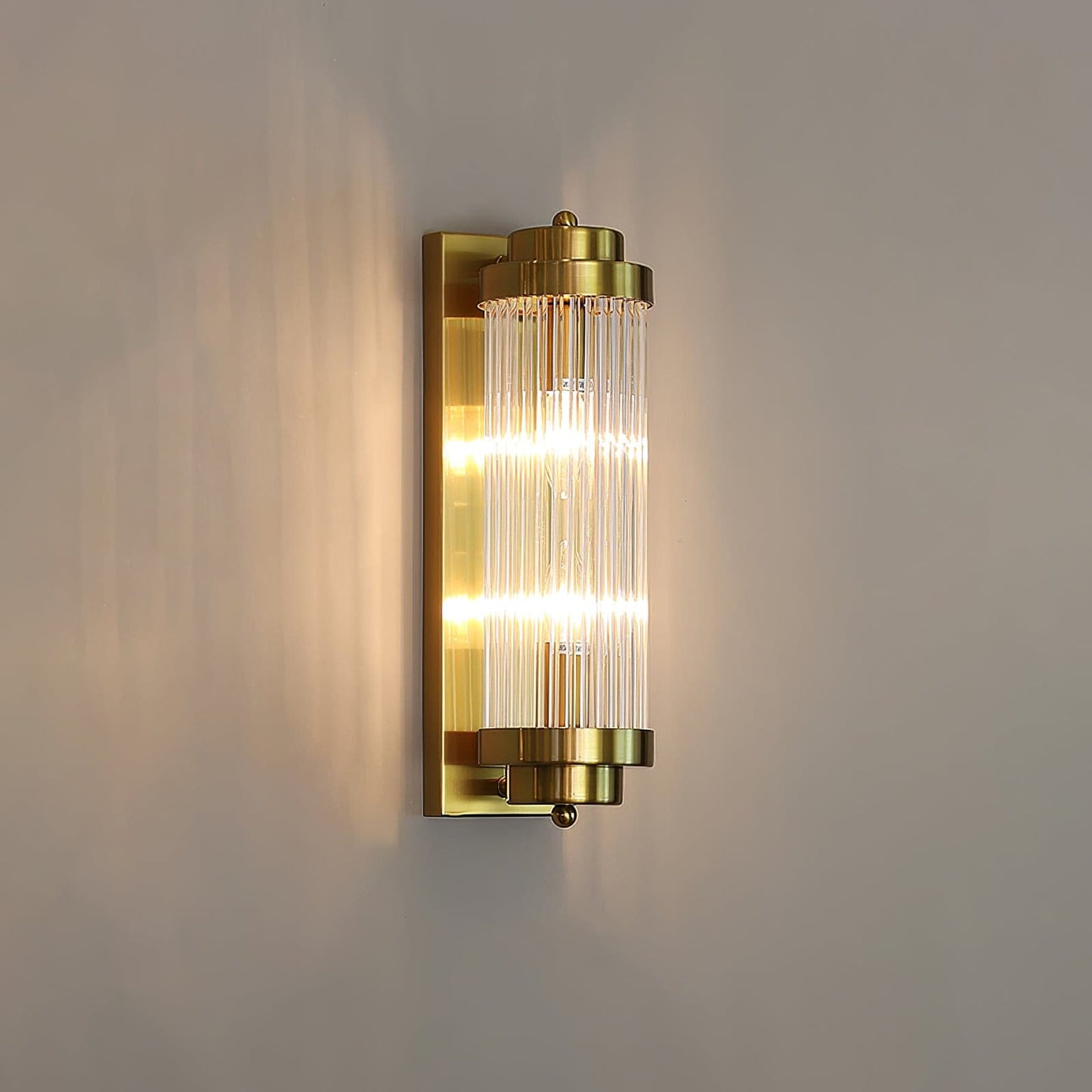 Reeded Glass Column Wall Sconce