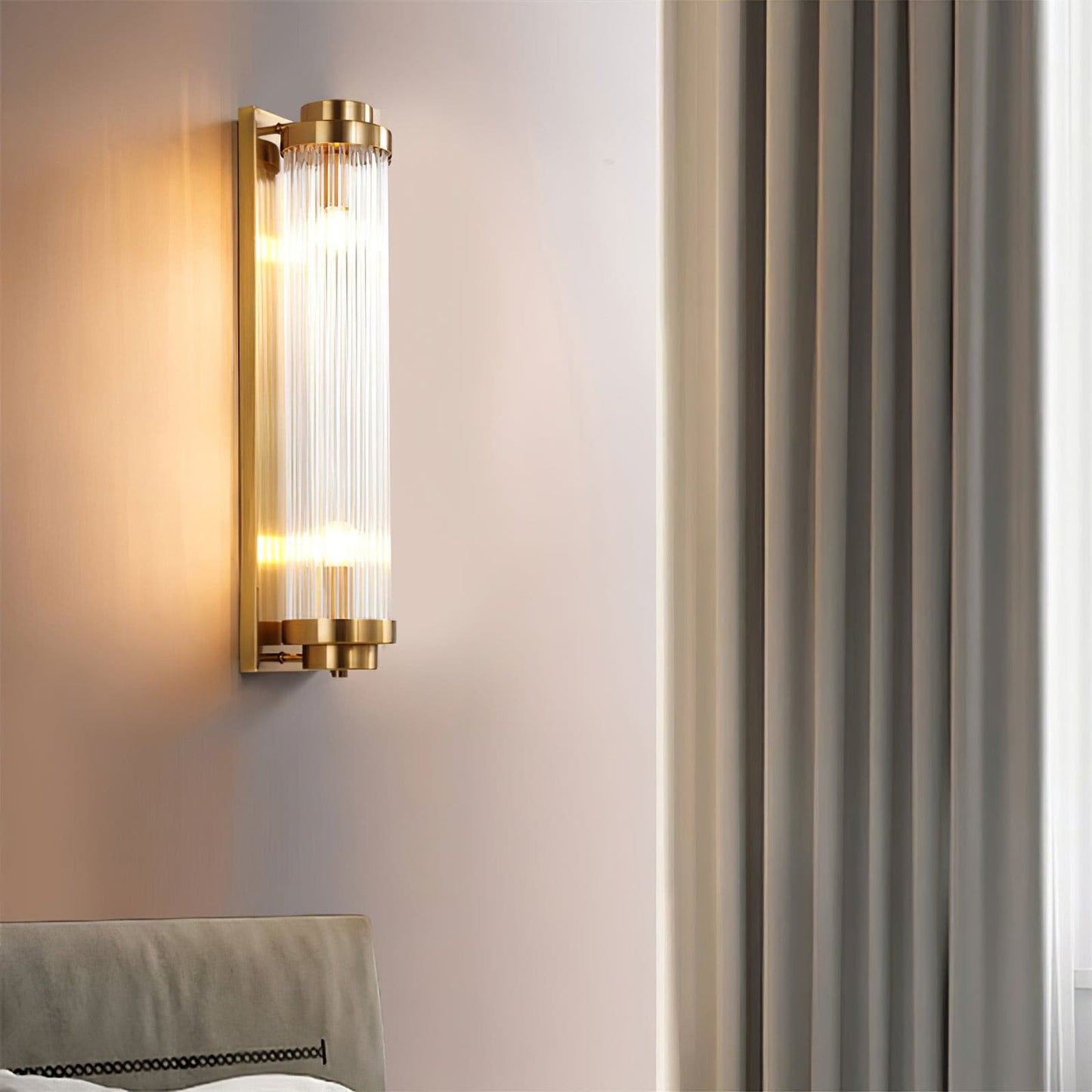 Reeded Glass Column Wall Sconce