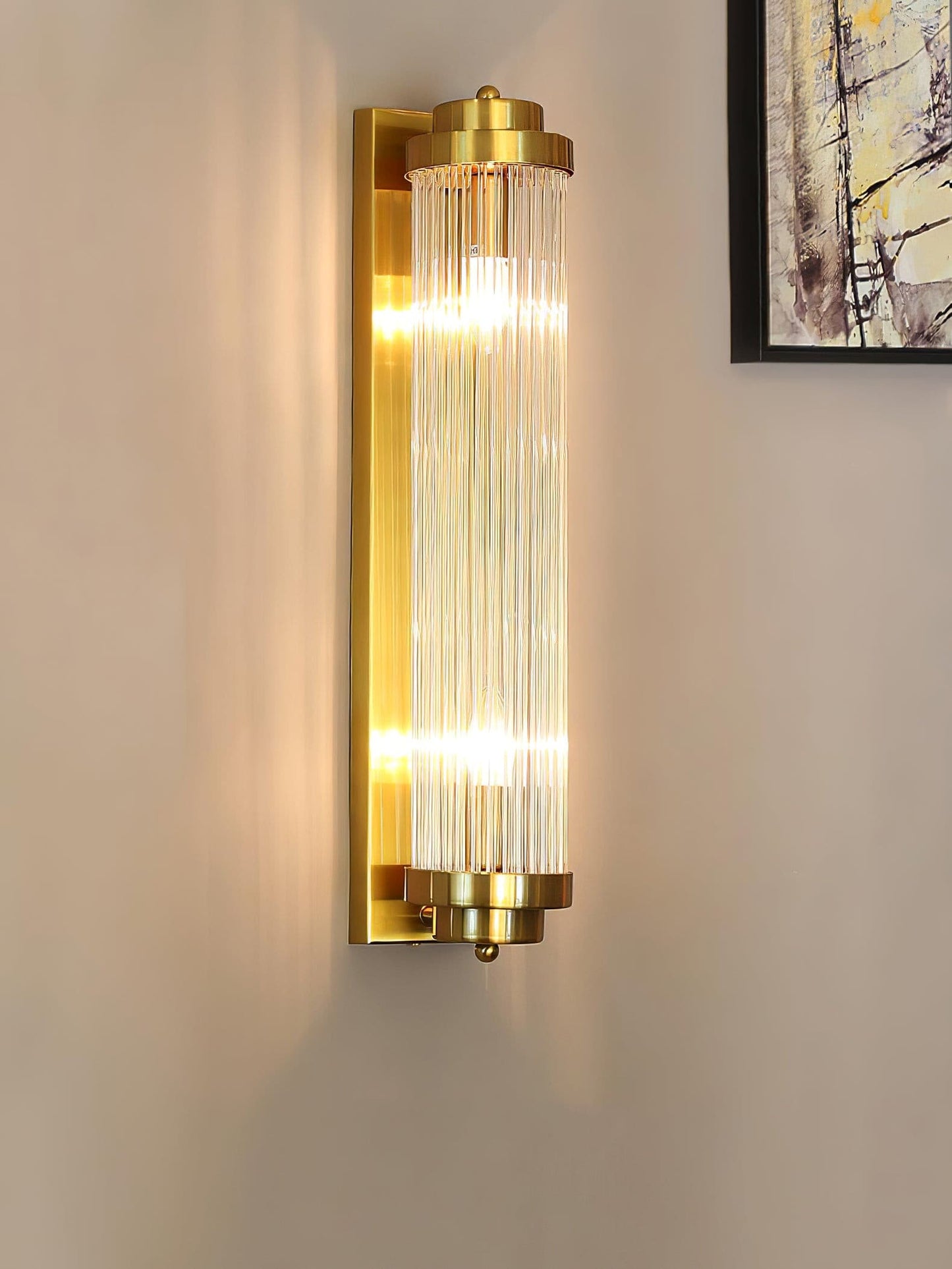 Reeded Glass Column Wall Sconce