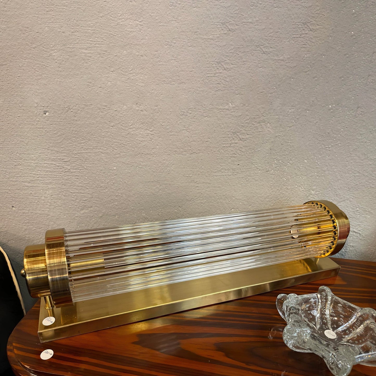 Reeded Glass Column Wall Sconce