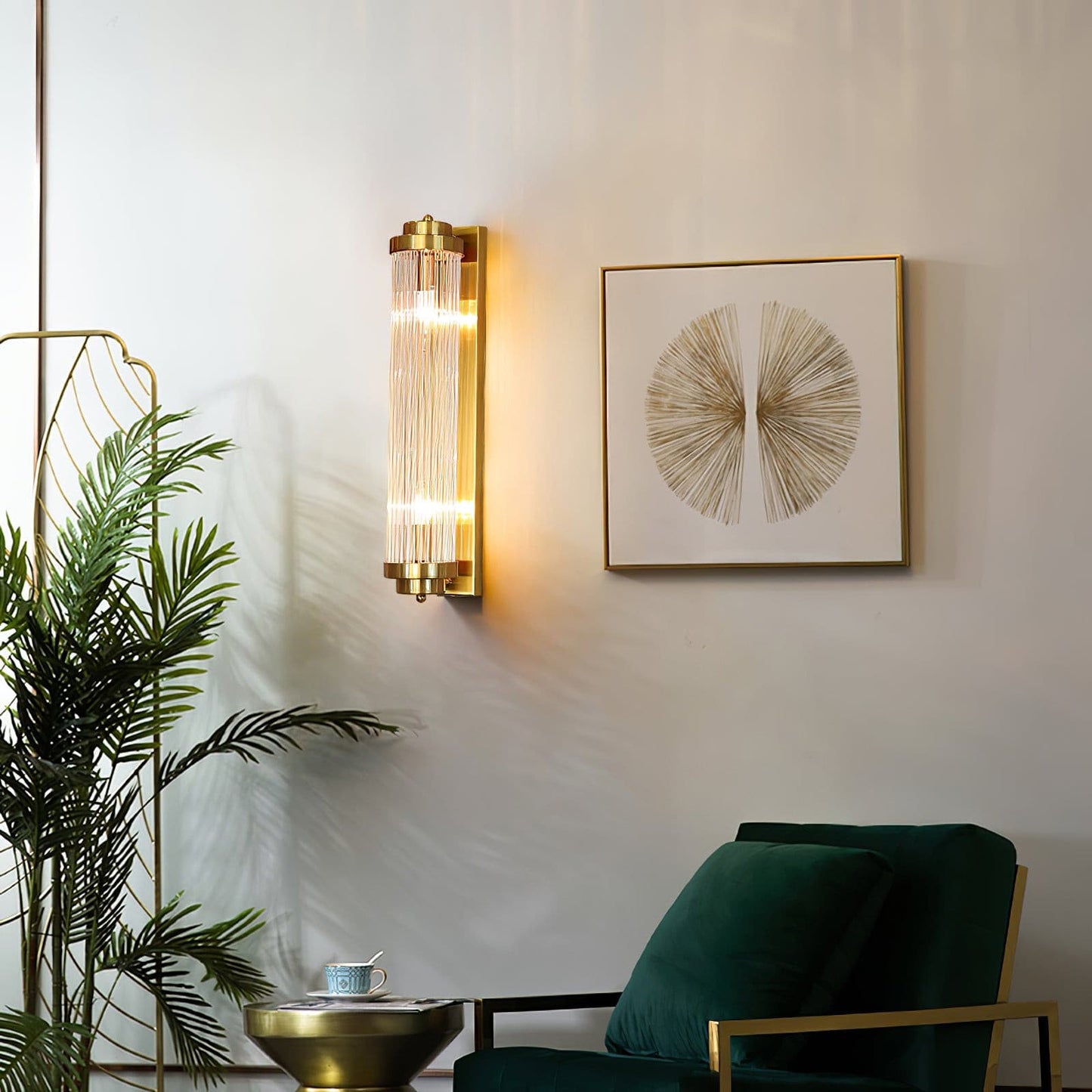 Reeded Glass Column Wall Sconce