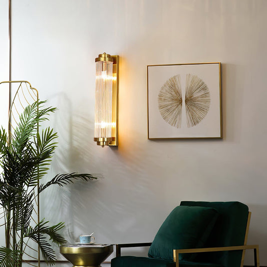 Reeded Glass Column Wall Sconce