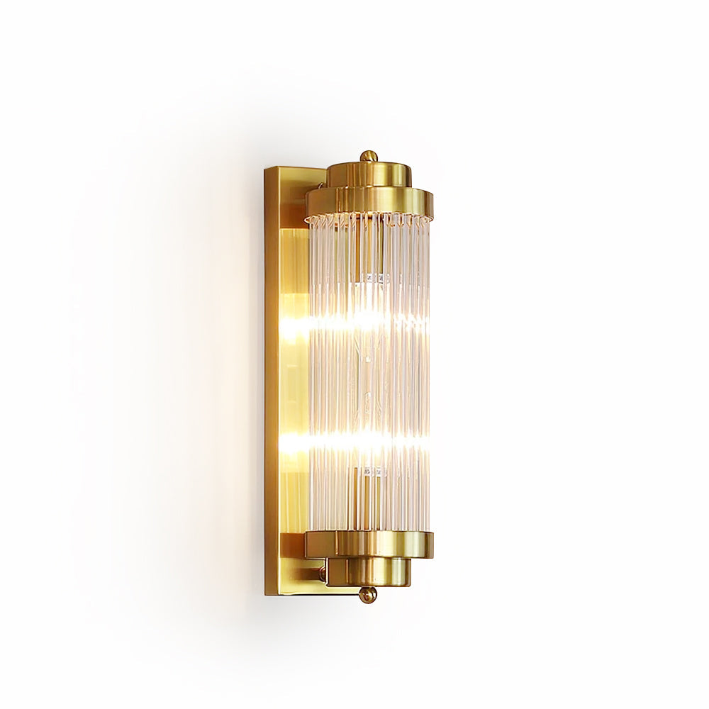 Reeded Glass Column Wall Sconce
