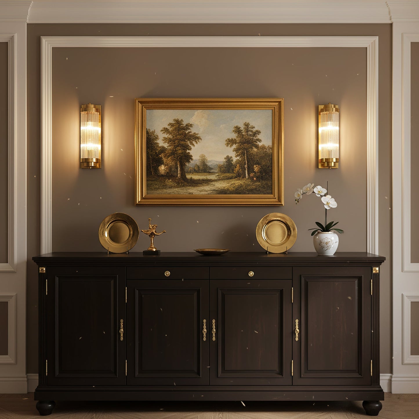 Reeded Glass Column Wall Sconce