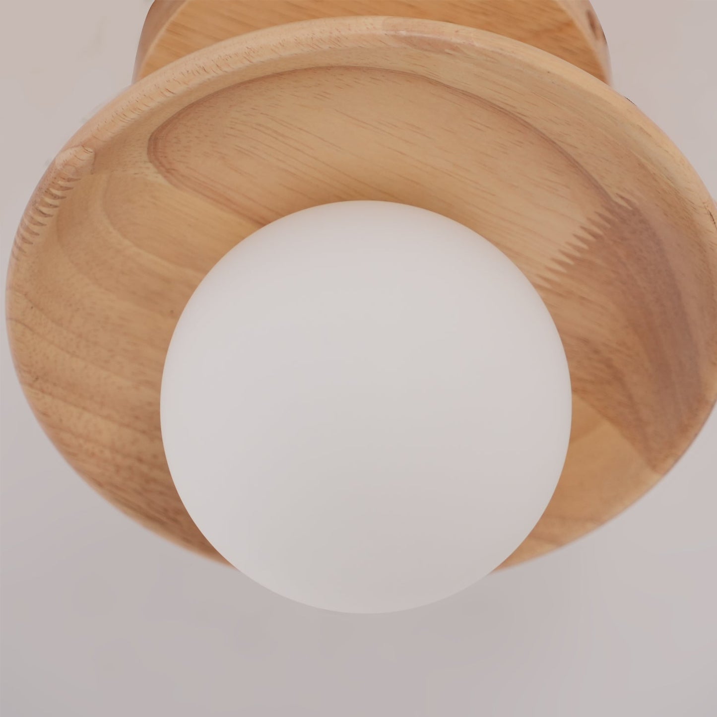 Ash Wood & Glass Slim Flush Mount Ceiling Light