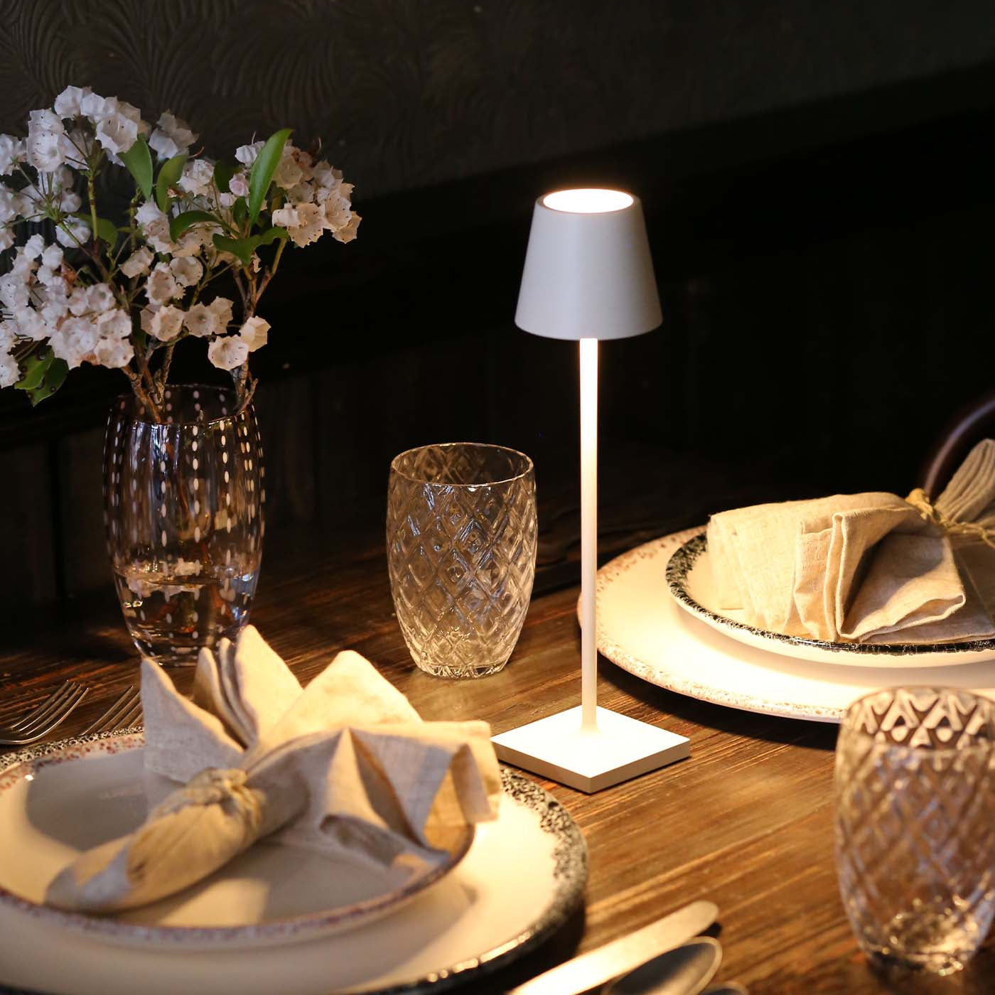 Aluminium Dome Cordless Table Lamp