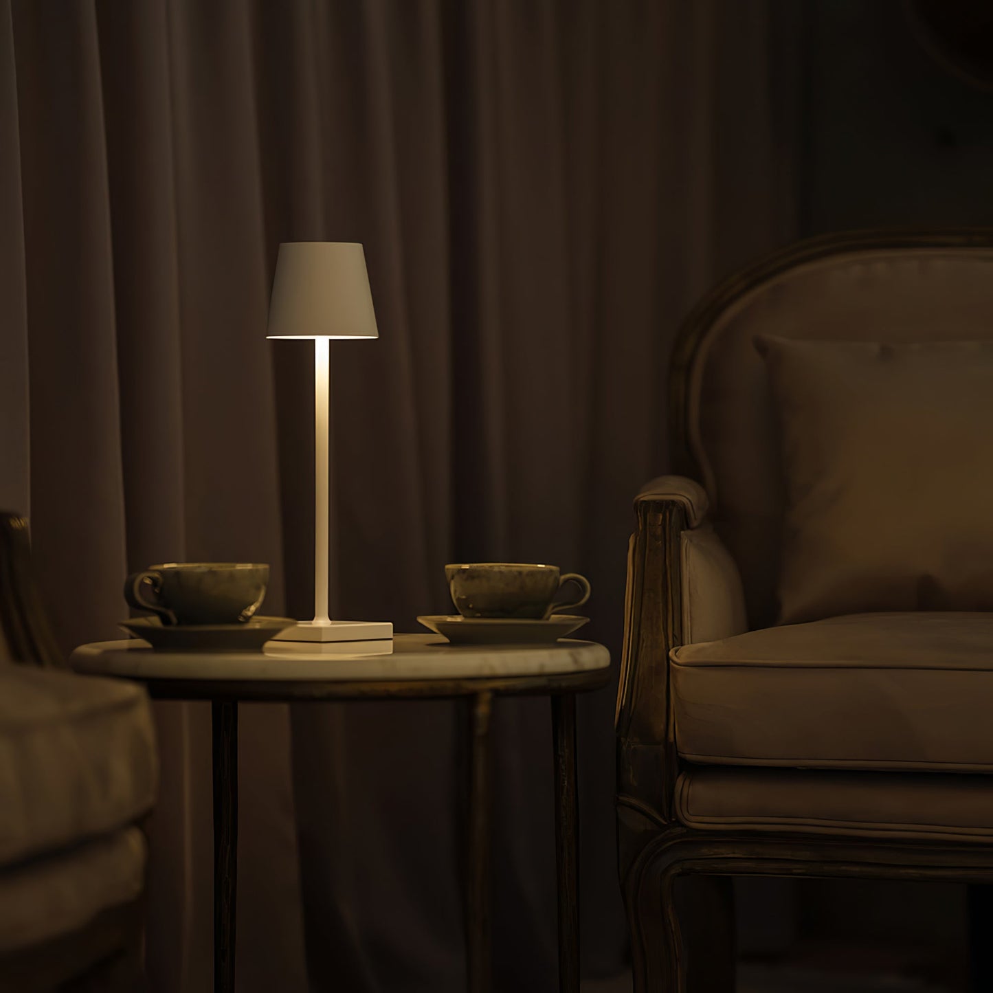 Aluminium Dome Cordless Table Lamp